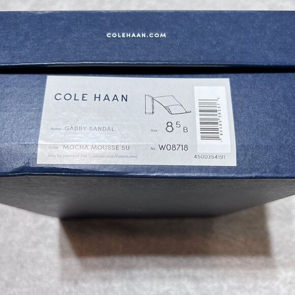 Cole Haan Suede Gabby Sandal Heeled Mules Womens 8.5 Mocha Mousse Nude Open Toe - Picture 11 of 11